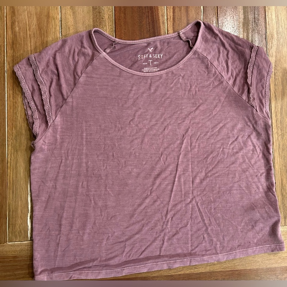 American Eagle Outfitters Mauve Pink Short Sleeve Tee